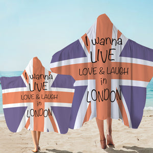 United Kingdom Flag SWLS3800 Hooded Towel