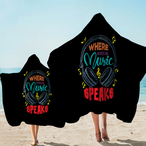 Image of Where Music Speak - Headphone SWLS3823 Hooded Towel