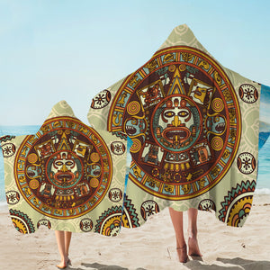 Vintage Acient Aztec Zodiac SWLS3867 Hooded Towel