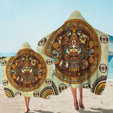Image of Vintage Acient Aztec Zodiac SWLS3867 Hooded Towel