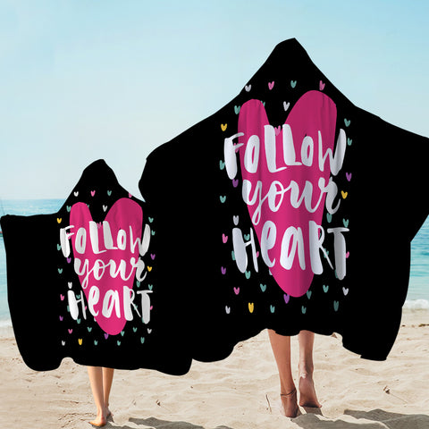 Image of Coloful Follow Your Heart SWLS3870 Hooded Towel