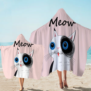 Cute Cat Meow Pink Theme SWLS3875 Hooded Towel