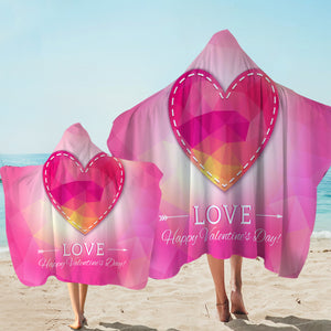 Heart Geometric Valentine's Day SWLS3922 Hooded Towel