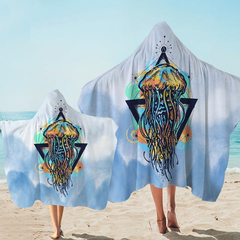 Image of Octopus Triangle - Watercolor Pastel Theme SWLS3933 Hooded Towel