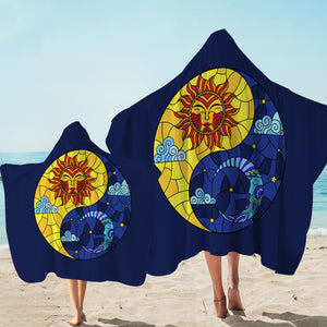 Yin Yang Sun & Moon Geometric SWLS3940 Hooded Towel