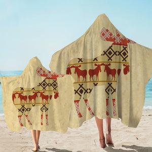Reindeer Aztec Pattern SWLS4099 Hooded Towel