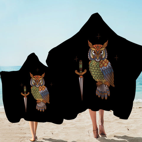 Image of Vintage Color Owl & Knife SWLS4105 Hooded Towel