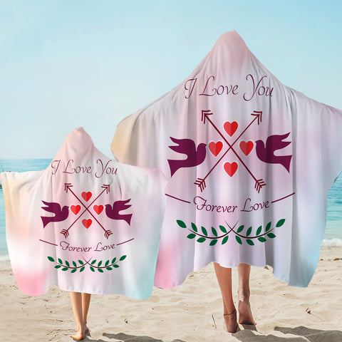 Image of Forever Love Pink Theme SWLS4112 Hooded Towel