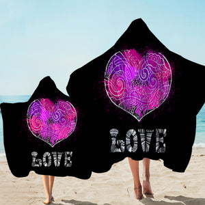 Heart Love Mandala Pattern SWLS4117 Hooded Towel