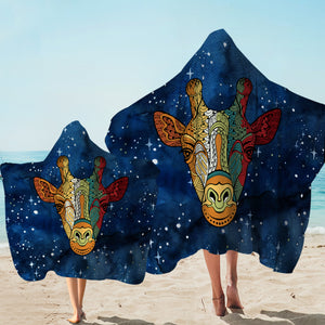 Mandala Giraffe Galaxy Theme SWLS4118 Hooded Towel