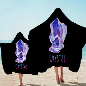 Gradient Blue Purple Geometric Crystal SWLS4126 Hooded Towel