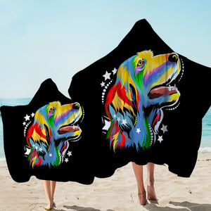 Colorful Star Golden Retriever SWLS4226 Hooded Towel