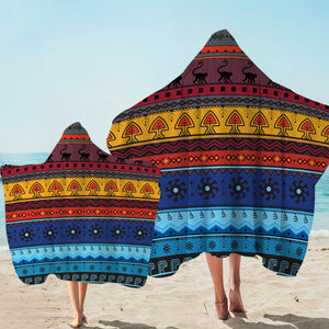 Color Aztec Stripes SWLS4228 Hooded Towel