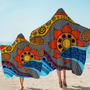 Colorful Modern Japanese Art Mandala SWLS4234 Hooded Towel