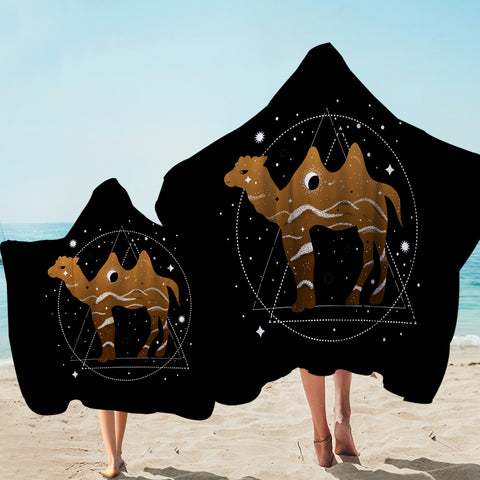 Image of Brown Camel Triangle Zodiac SWLS4239 Hooded Towel