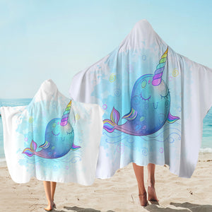 Cute Cartoon Unicorn Whale SWLS4285 Hooded Towel