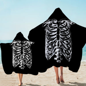 B&W Skeleton Sketch SWLS4292 Hooded Towel