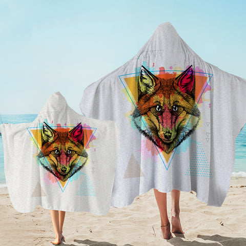 Image of Splash Multicolor Wolf Black Work SWLS4298 Hooded Towel