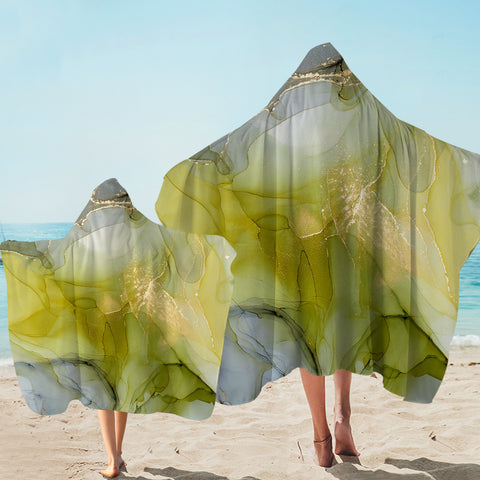 Image of Golden Splash Grey & Chartreuse SWLS4311 Hooded Towel