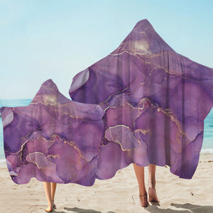 Golden Splash Shade Of Plum Purple SWLS4313 Hooded Towel