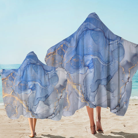 Image of Golden Splash Indigo Blue SWLS4314 Hooded Towel