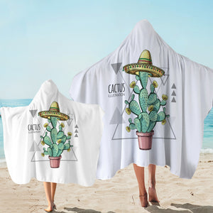 Westside Cartoon Cactus Triangle Illustration SWLS4324 Hooded Towel