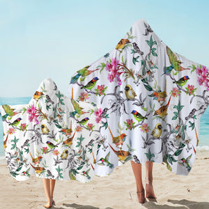 Multi Birds On Branchs SWLS4441 Hooded Towel