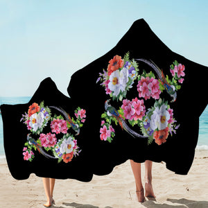 Twin Flowers & Birds SWLS4449 Hooded Towel