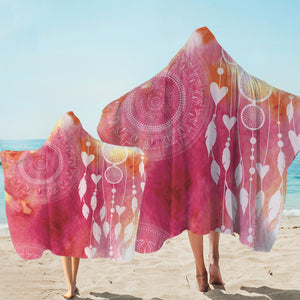 Mandala Dream Catcher Pink Theme SWLS4456 Hooded Towel