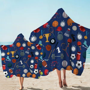 Sports Iconic Illustration SWLS4495 Hooded Towel