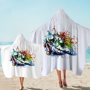 Colorful Spray Skiing SWLS4498 Hooded Towel