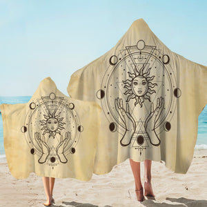 Vintage Round Zodiac Sun & Moon SWLS4503 Hooded Towel