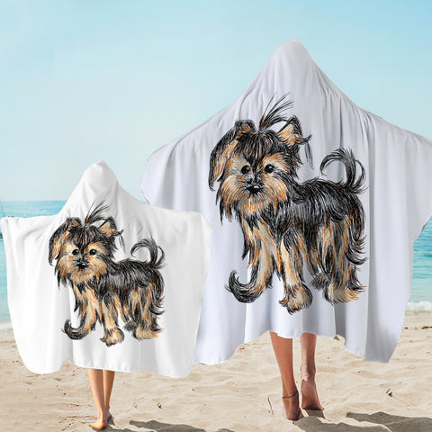 Image of Retro Art Schnauzer Drawing SWLS4523 Hooded Towel