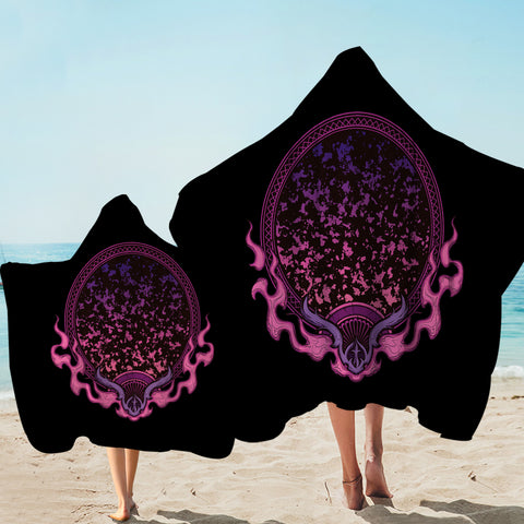 Image of Magic Dark Pink Fire Mirror SWLS4537 Hooded Towel