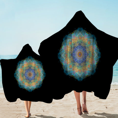 Image of Magic Colorful Lotus Mandala SWLS4542 Hooded Towel