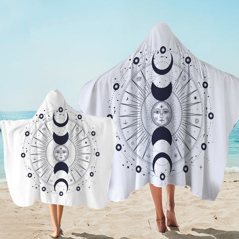 Image of Sun Face Moon Column Zodiac SWLS4544 Hooded Towel