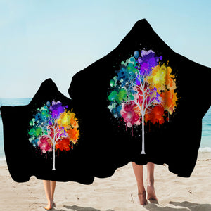 Colorful Spray Leaves Plant SWLS4545 Hooded Towel