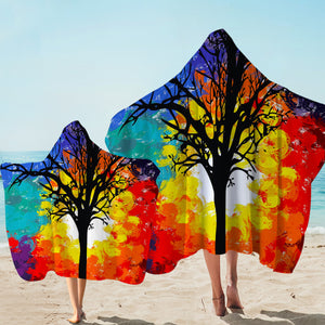 Colorful Big Tree Full Screen SWLS4585 Hooded Towel