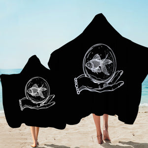 Hand Holding Fish SWLS4589 Hooded Towel