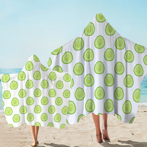 Multi Cucumber White Theme SWLS4594 Hooded Towel