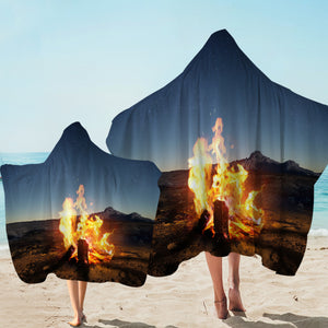 Burning Wood In The Desert SWLS4599 Hooded Towel