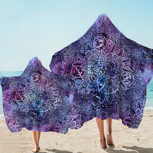 Purple Mandala Matrix SWLS4646 Hooded Towel