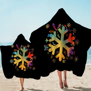 Colorful Snowflake Pattern SWLS4656 Hooded Towel