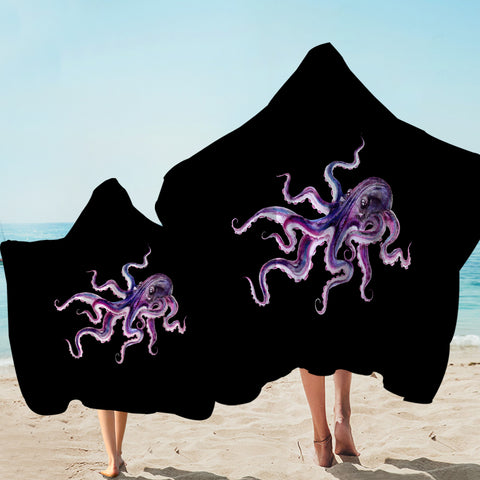 Image of Dark Purple Octopus SWLS4662 Hooded Towel
