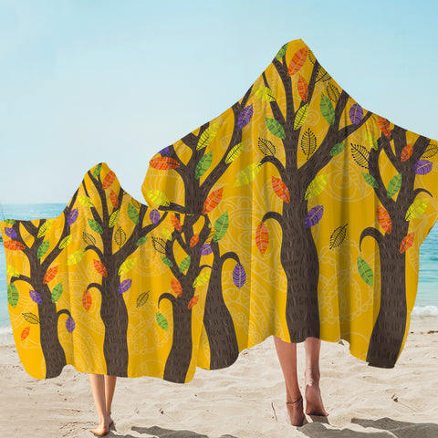 Image of Colorful Leaves & Trees SWLS4729 Hooded Towel