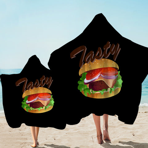 Image of 3D Tasty Hamburger SWLS4747 Hooded Towel