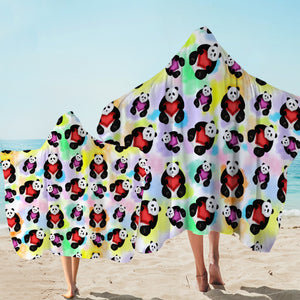 Multi Love Panda Gradient Theme SWLS5180 Hooded Towel