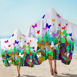 Colorful Butterflies SWLS5183 Hooded Towel