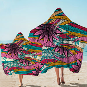 Colorful Mandala Palm Leaves SWLS5190 Hooded Towel