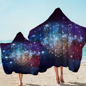Panther Geometric Line Galaxy Theme SWLS5198 Hooded Towel